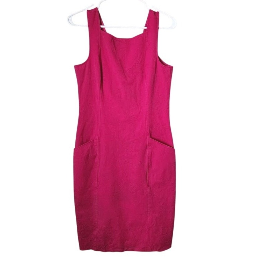 THEORY Pink Sheath Mini Dress Sleeveless Minimalist Pocket Size 6